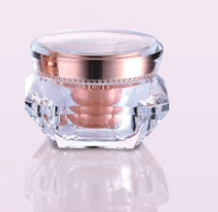 Clear Plastic Acrylic Cosmetic Jar with diamond-Shape