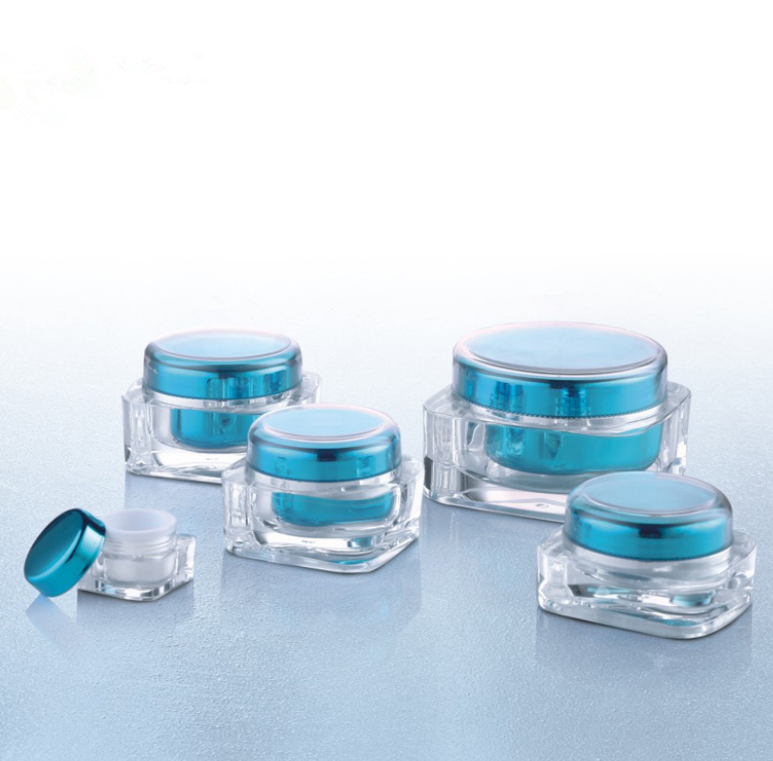 Clear Plastic Acrylic Cosmetic Jar with diamond-Shape