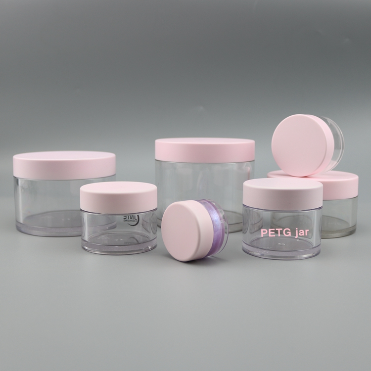 Clear Plastic Skin Care 4oz Cream Cosmetic PETG Jar With Lids,Packaging For Cosmetic Products