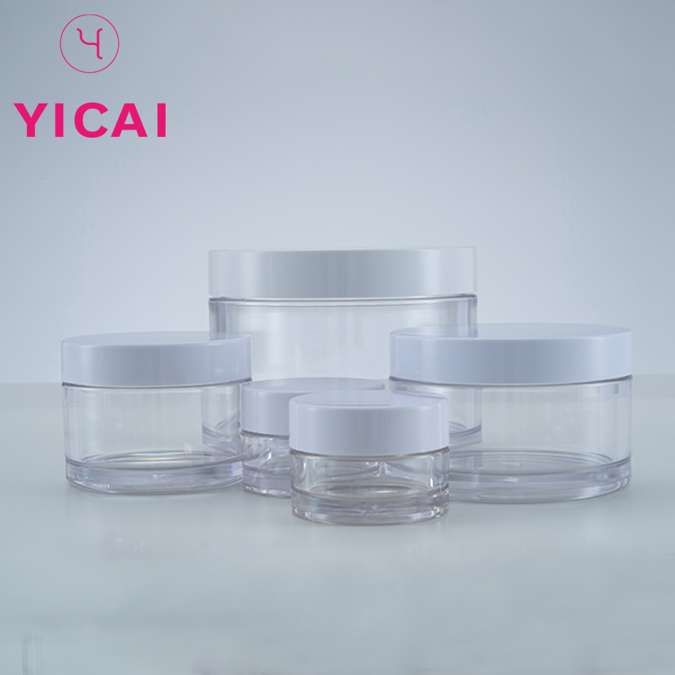 Clear Plastic Skin Care 4oz Cream Cosmetic PETG Jar With Lids,Packaging For Cosmetic Products