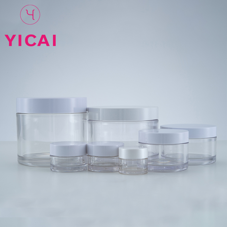 Clear Plastic Skin Care 4oz Cream Cosmetic PETG Jar With Lids,Packaging For Cosmetic Products