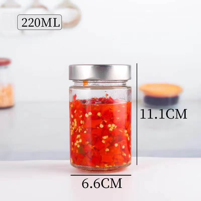 Clear Round 30ml 100ml 180ml 8oz Honey Supplier Glass Jars and Bottles Wholesale Glass Jar in Bulk with Metal Aluminum Lid