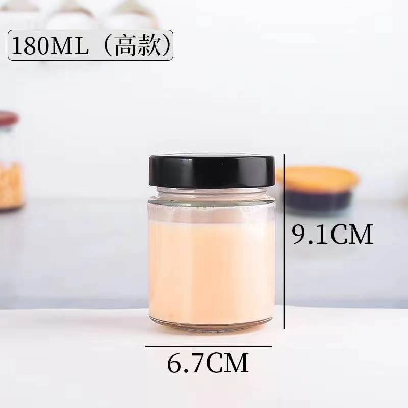 Clear Round 30ml 100ml 180ml 8oz Honey Supplier Glass Jars and Bottles Wholesale Glass Jar in Bulk with Metal Aluminum Lid