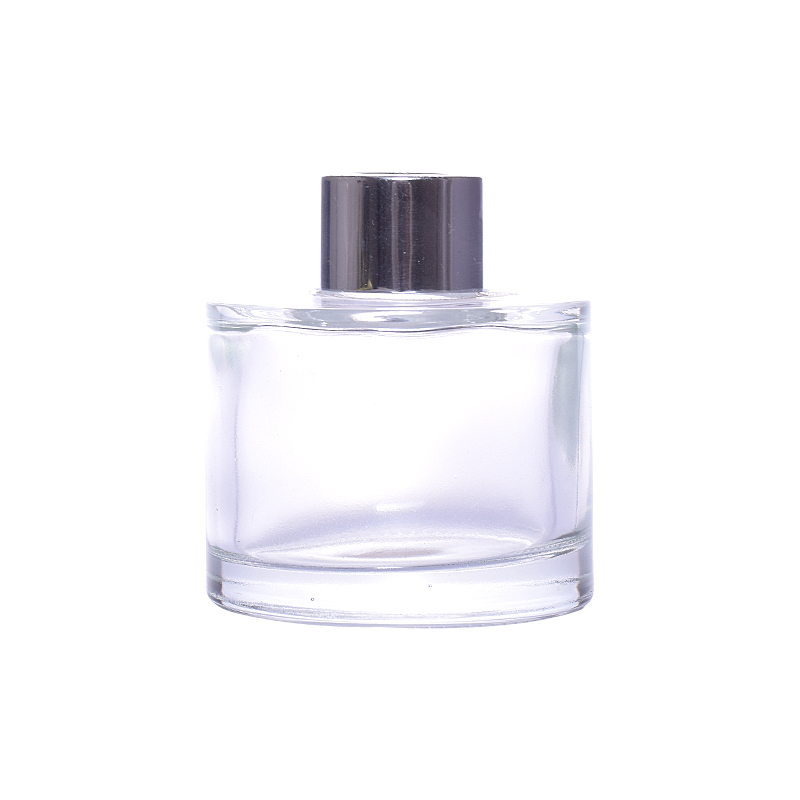 Clear Round Aromatherapy Glass  Reed Diffuser Bottle with aluminium cap