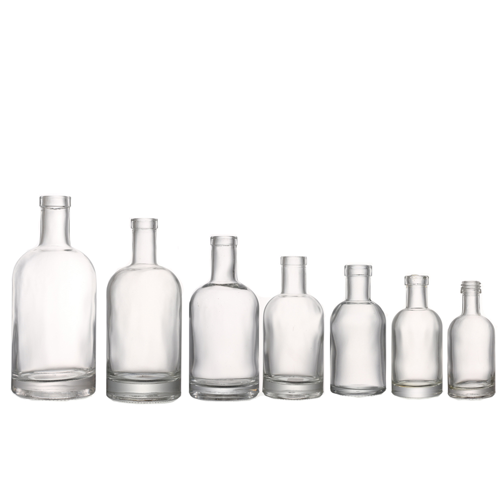 Clear Round Bottom Mini Wine Vodka Whisky 50ml 100ml 200ml Glass Bottle with Cork for Spirit