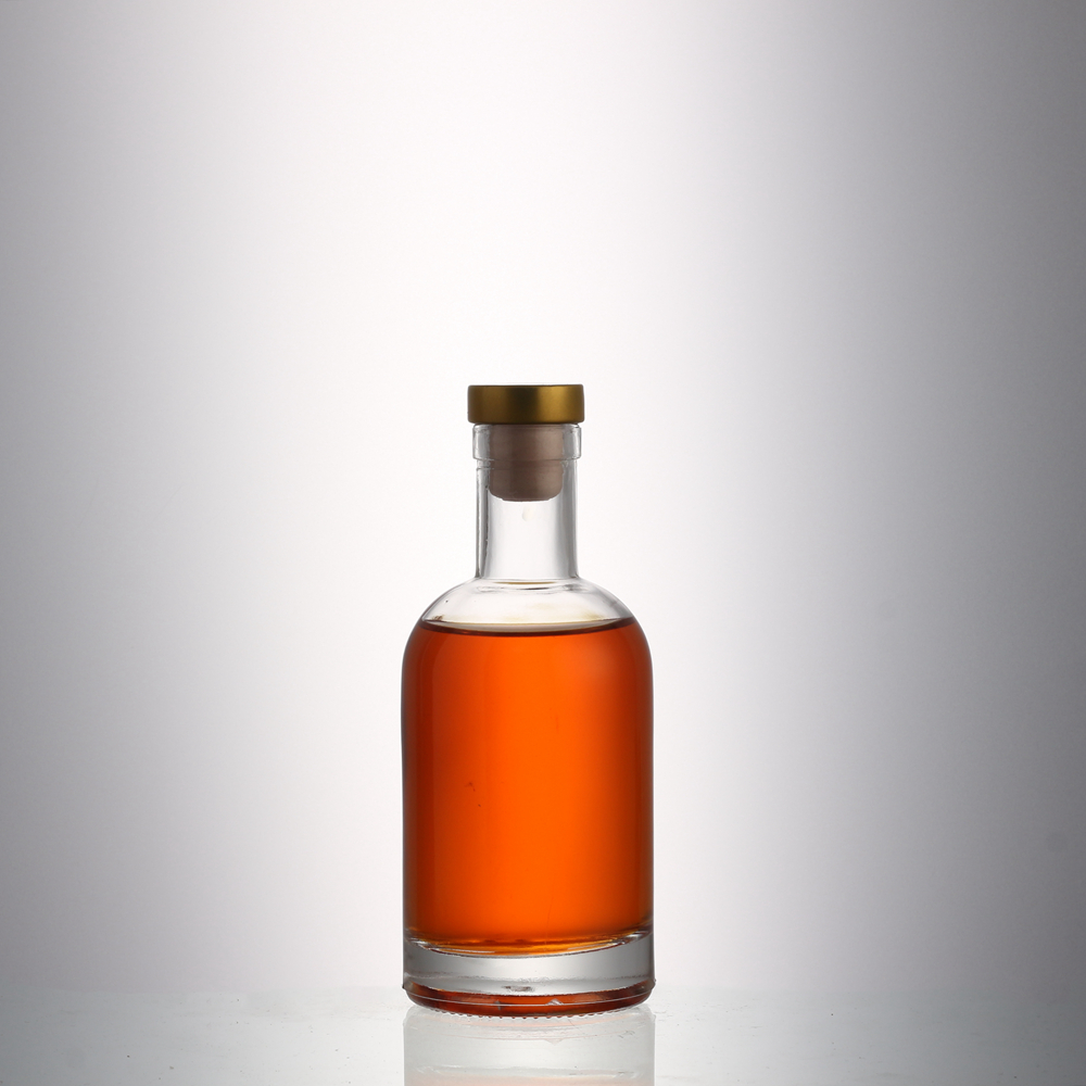 Clear Round Bottom Mini Wine Vodka Whisky 50ml 100ml 200ml Glass Bottle with Cork for Spirit