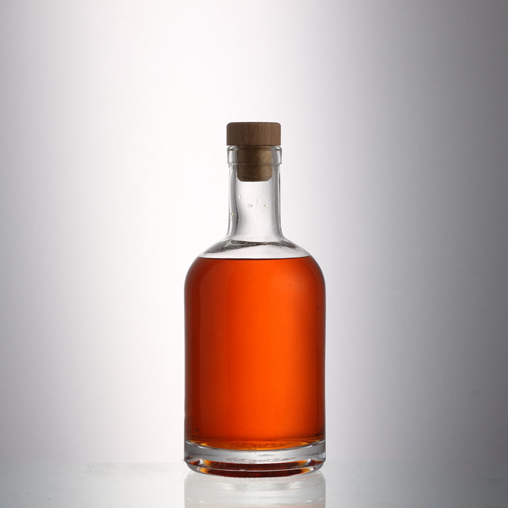 Clear Round Bottom Mini Wine Vodka Whisky 50ml 100ml 200ml Glass Bottle with Cork for Spirit