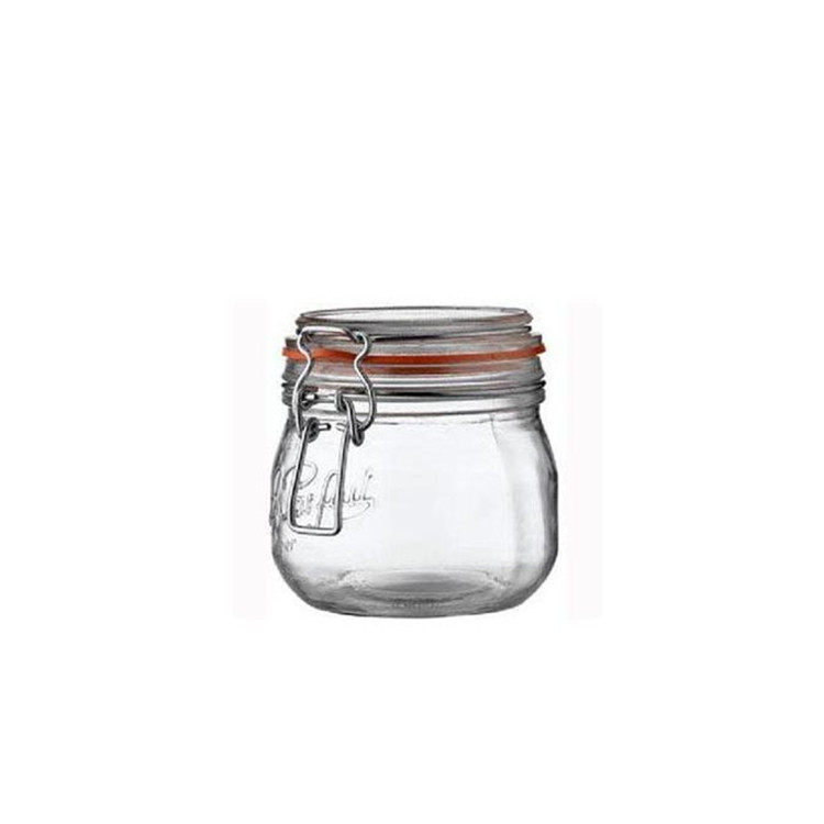 Clear Round Glass Jar With Clip Top And Seal