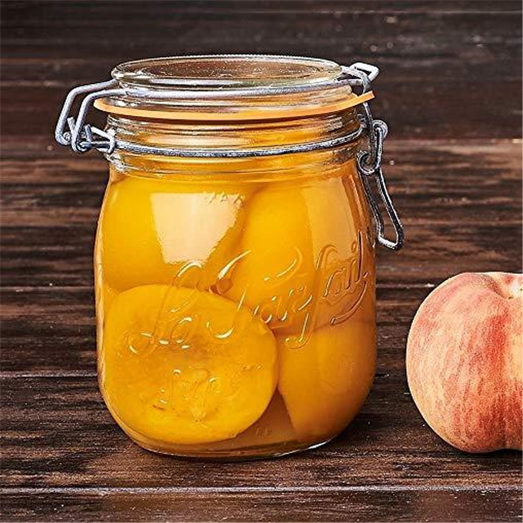 Clear Round Glass Jar With Clip Top And Seal