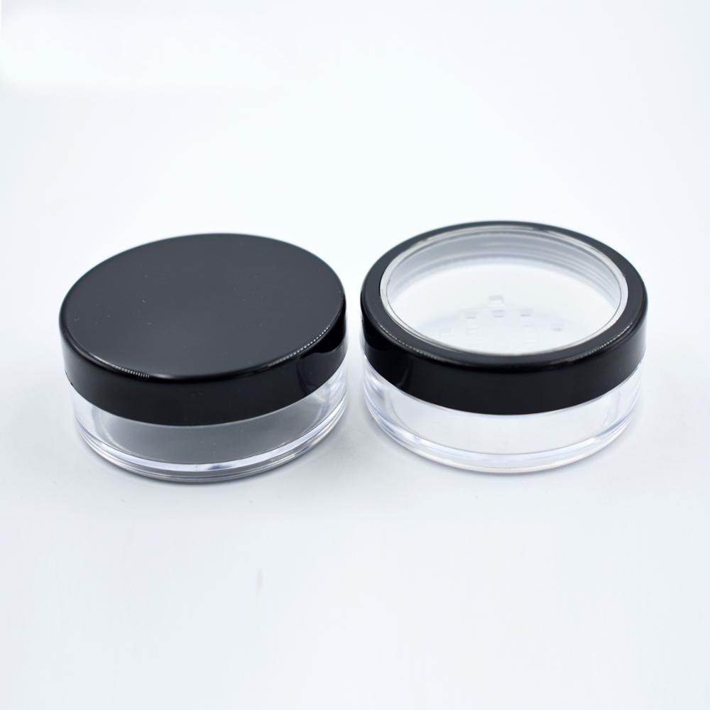 Clear Round Plastic Cosmetic Sifter Jar Packaging with Cap
