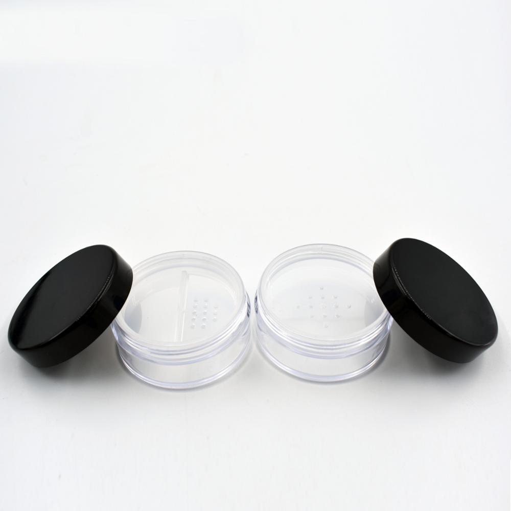 Clear Round Plastic Cosmetic Sifter Jar Packaging with Cap