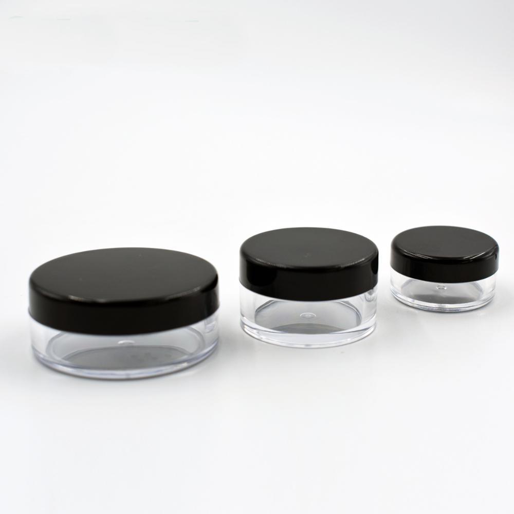 Clear Round Plastic Cosmetic Sifter Jar Packaging with Cap