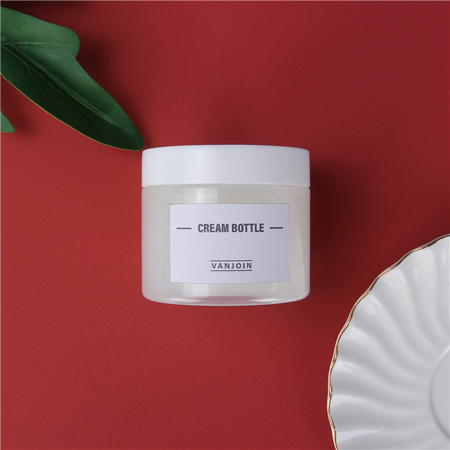 Clear Round Plastic Jar with White Lid Empty 50ml 100ml Refillable Cosmetic Jar Beauty Lotion Power Packaging