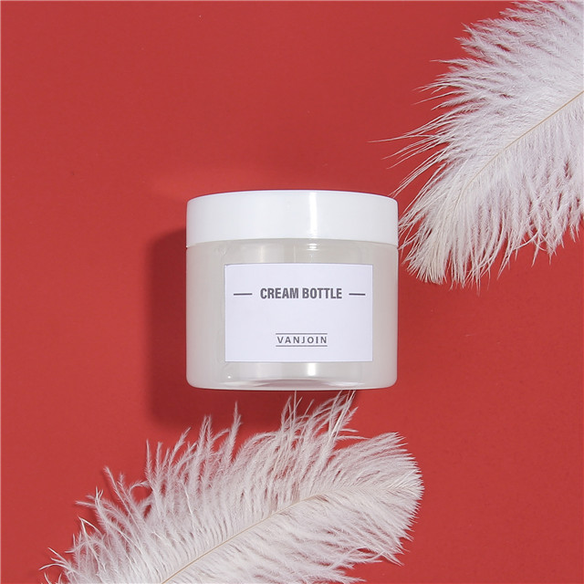 Clear Round Plastic Jar with White Lid Empty 50ml 100ml Refillable Cosmetic Jar Beauty Lotion Power Packaging