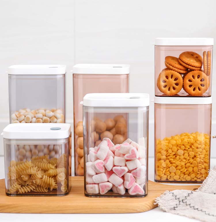 Clear Seal 700ml 1100ml 1500ml PP AS Plastic Cereal Storage Containers With Lids For Kitchen Pantry Organization
