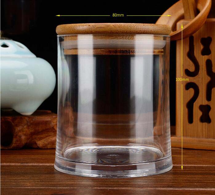 Clear Sealed Acrylic Plastic Storage Canister With Bamboo Lids Food Containers For Tea Coffee Medlar Snacks