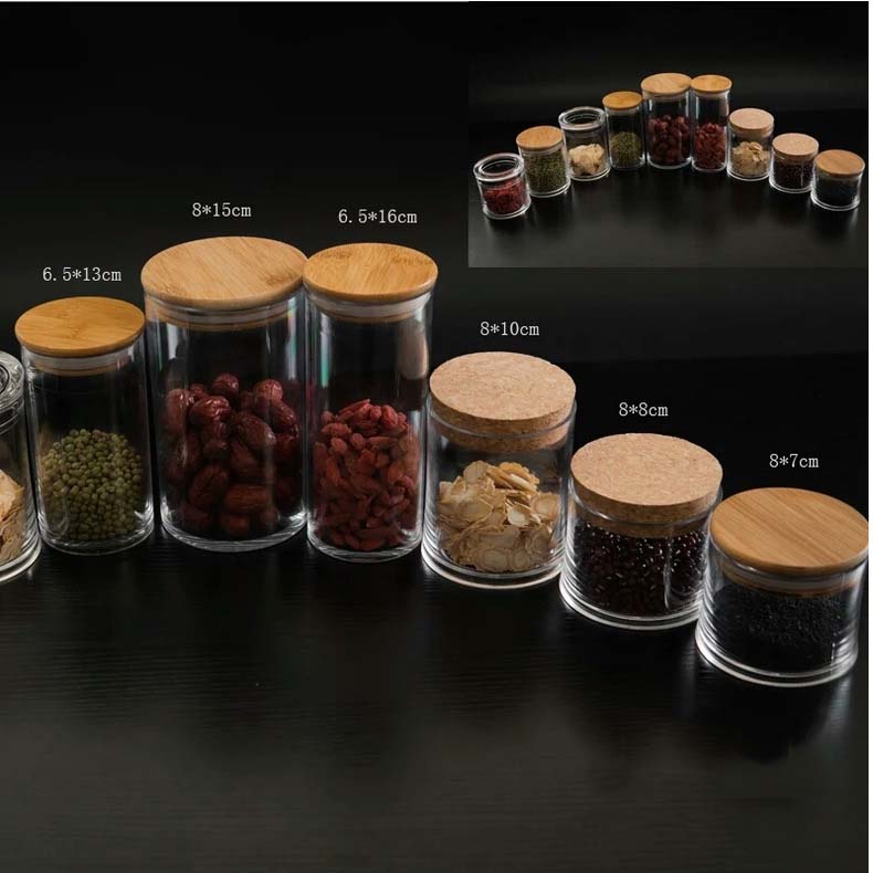 Clear Sealed Acrylic Plastic Storage Canister With Bamboo Lids Food Containers For Tea Coffee Medlar Snacks