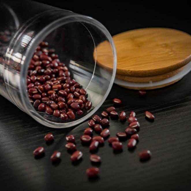 Clear Sealed Acrylic Plastic Storage Canister With Bamboo Lids Food Containers For Tea Coffee Medlar Snacks