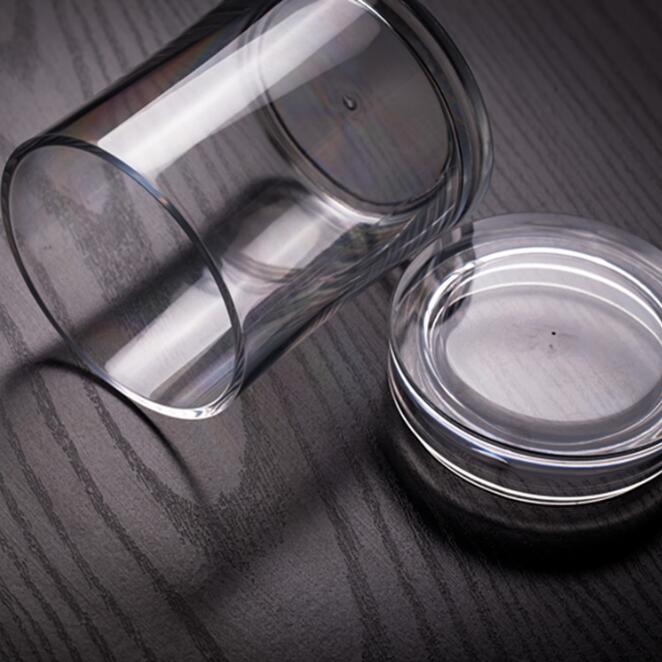 Clear Sealed Acrylic Plastic Storage Canister With Bamboo Lids Food Containers For Tea Coffee Medlar Snacks