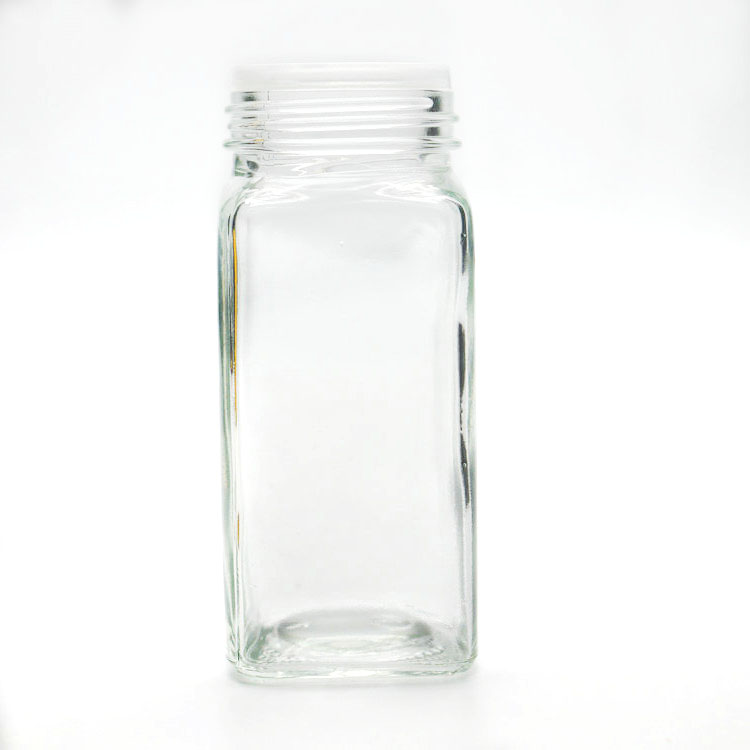 Clear Seasoning Salt Bottle 4oz 6 oz Glass Shaker Bottle Jam Spice Jar Container with Stainless Steel Lid