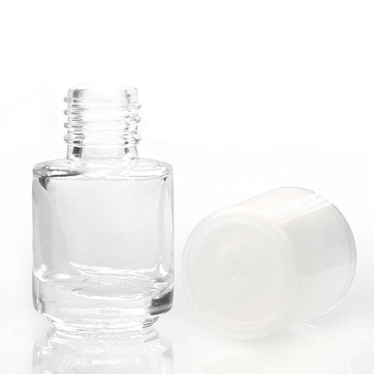 Clear Square Empty Custom Glass Nail Polish Bottle10ml With White Cap And Brush