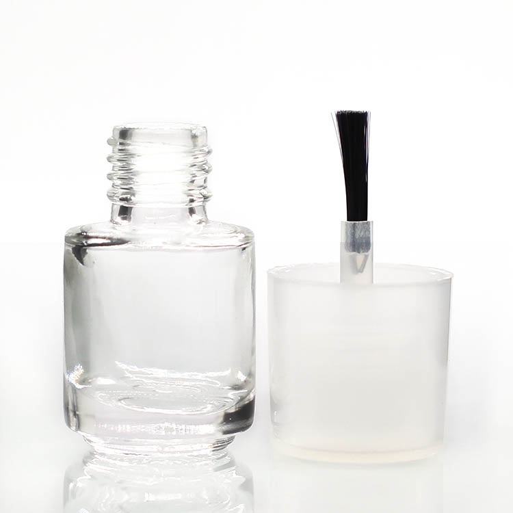 Clear Square Empty Custom Glass Nail Polish Bottle10ml With White Cap And Brush