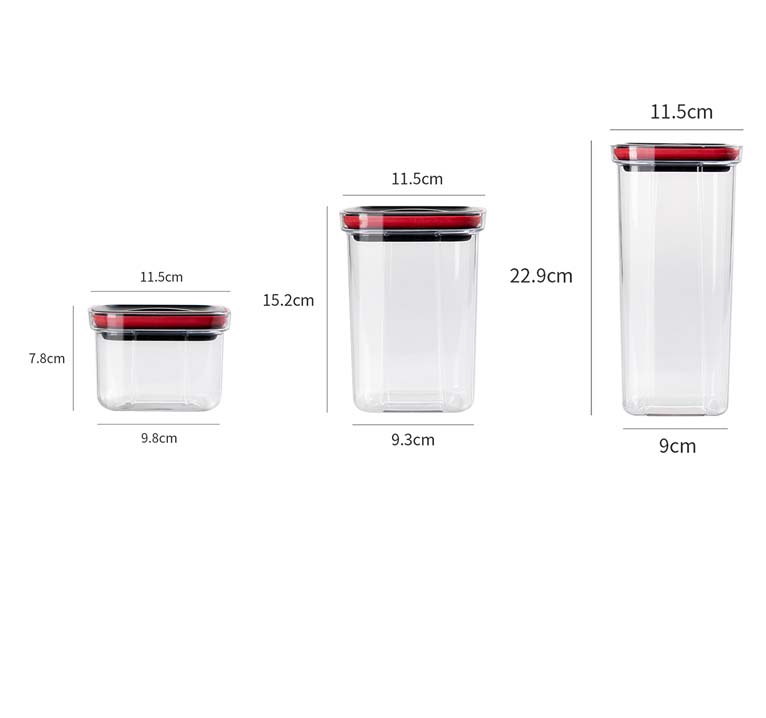 Clear Square Food-Grade Plastic Cereal Containers With Seal Screw Cover For Corn Grains Snacks Dry Food Coffee