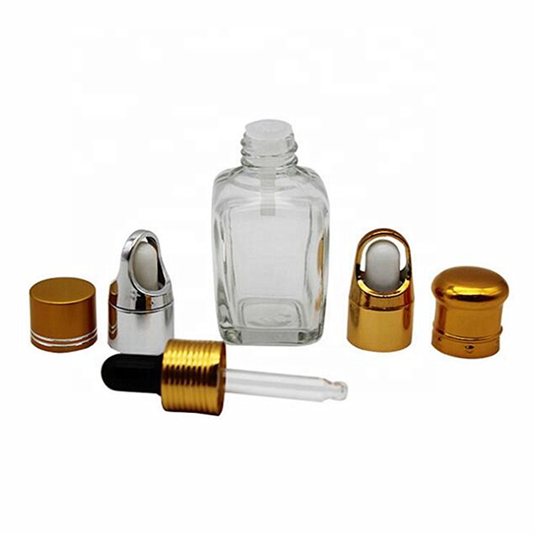 Clear Square Glass Bottle With Dropper For Latex Essence/Essential Oils And Other High-End Cosmetics.