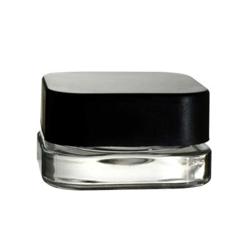 Clear Square Glass Concentrate Containers Jars with Child Resistant Lid