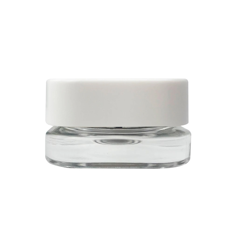 Clear Square Glass Concentrate Containers Jars with Child Resistant Lid