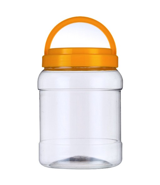 Clear Thickened PET Plastic Cereal Dispenser Containers With Hand-held Style Lids Storage Grains Dry Food Snacks