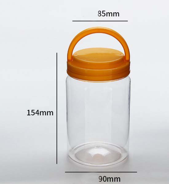 Clear Thickened PET Plastic Cereal Dispenser Containers With Hand-held Style Lids Storage Grains Dry Food Snacks