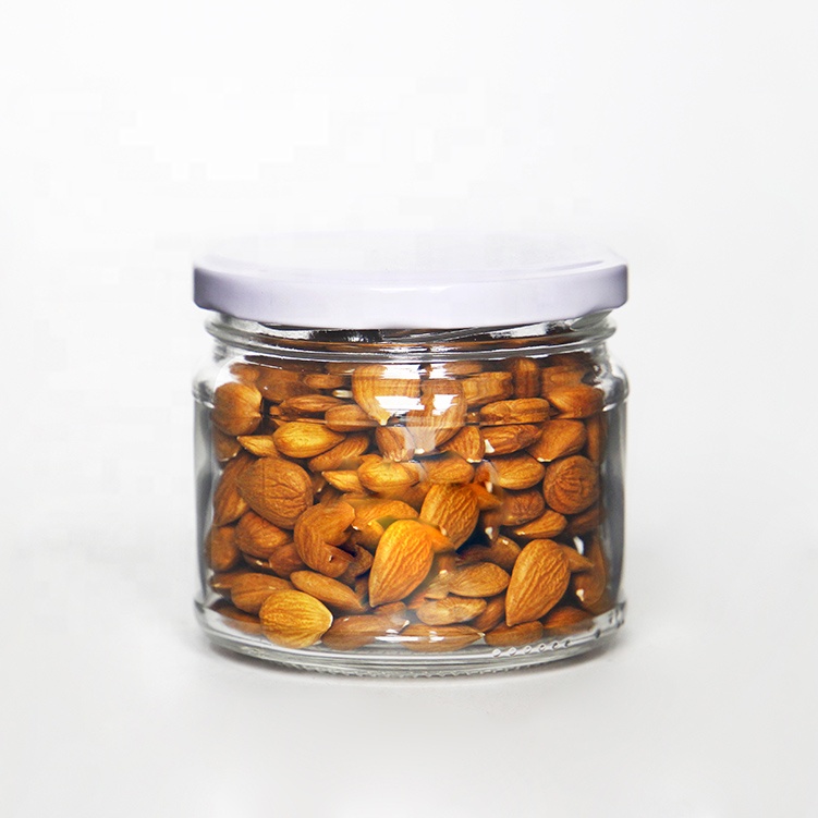 Clear Wide mouth stash canisters 300ml empty straight side food grade nuts packaging for pickles
