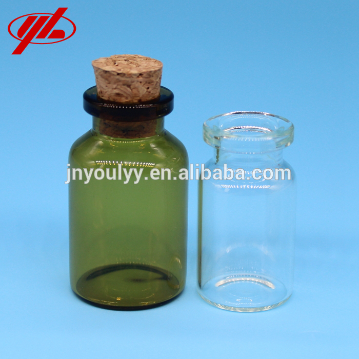 Clear Wishing Bottle Glass Vial with Wooden Cork Stopper