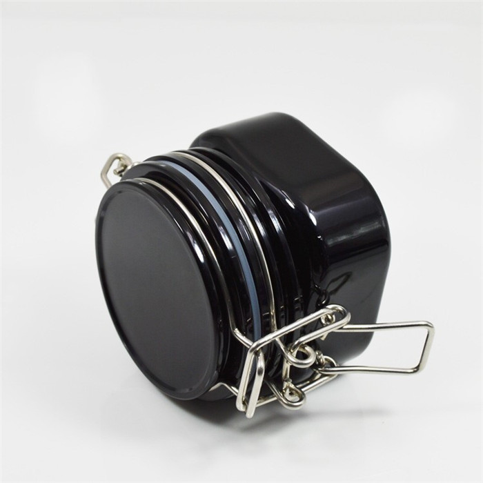 Clear airtight 230ml 8oz plastic mason jar for honey/jam with wooden lid and spoon wholesale