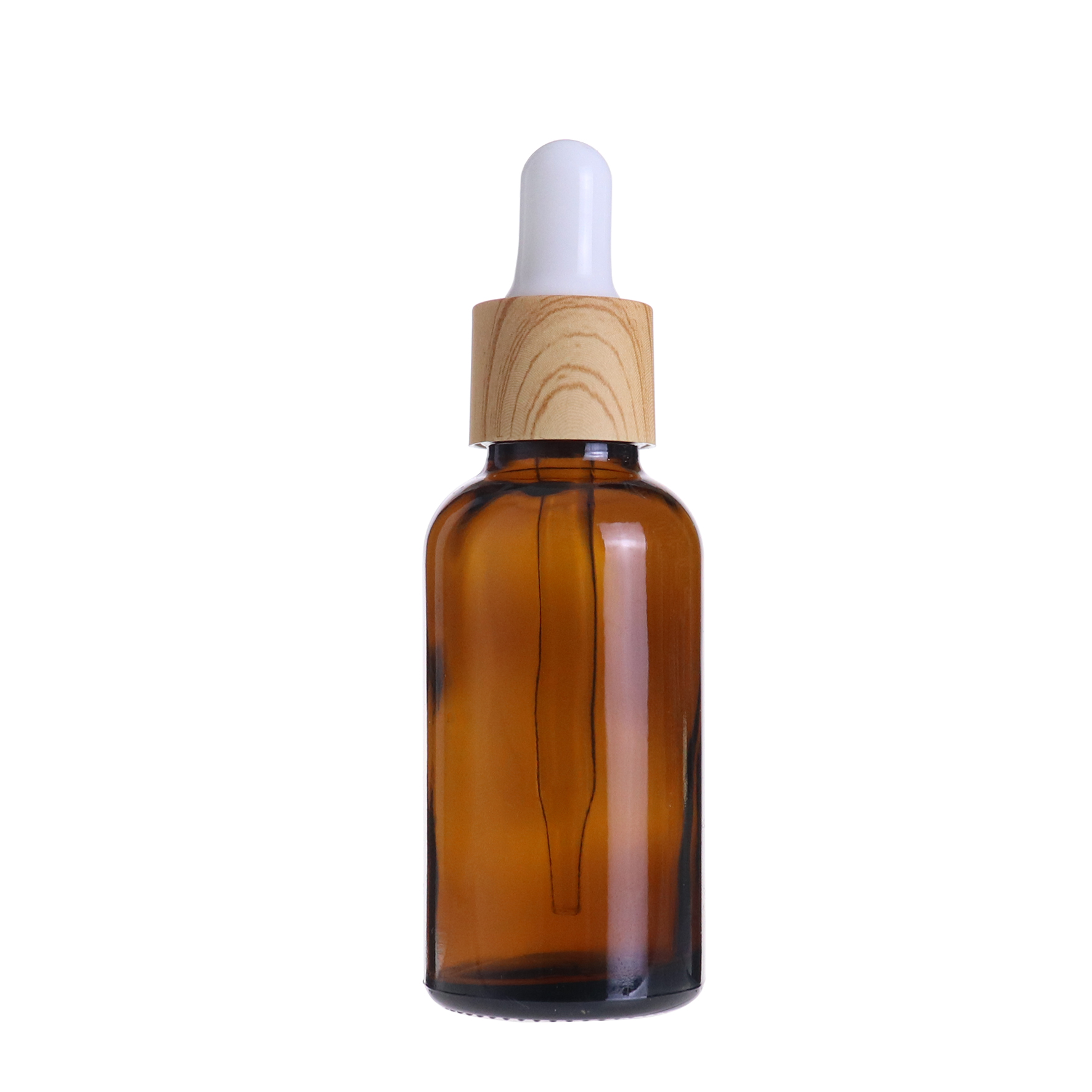 Clear amber frosted pipette serum bottle glass e liquid 30 ml bottles with wooden lid