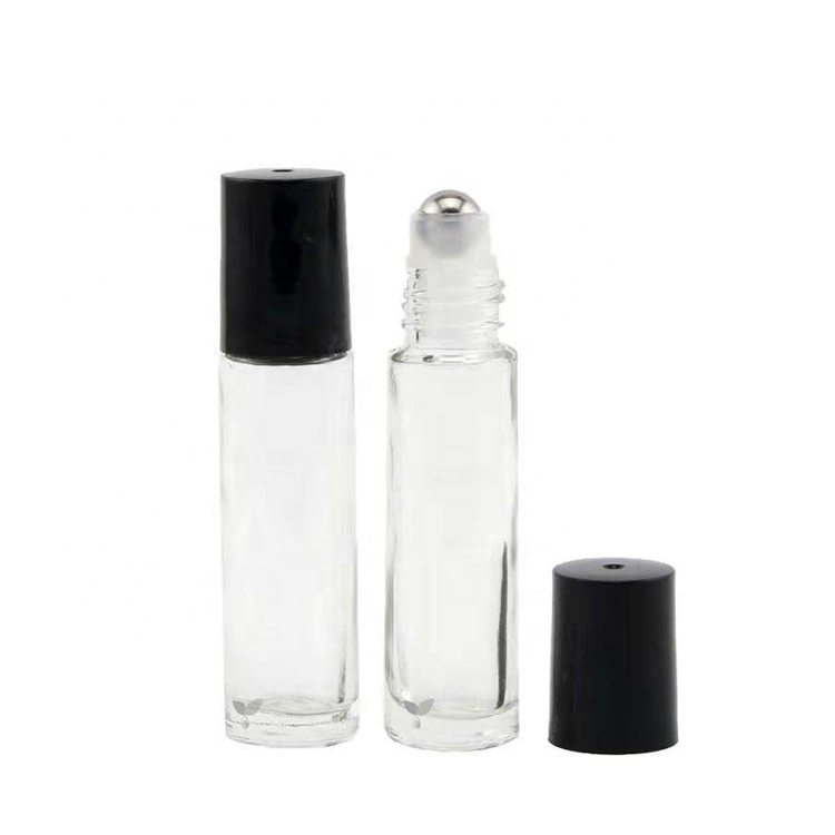 Clear blue amber glass roll on bottles 10ml Essential Oil Perfume Roller VialsWith Roller Ball