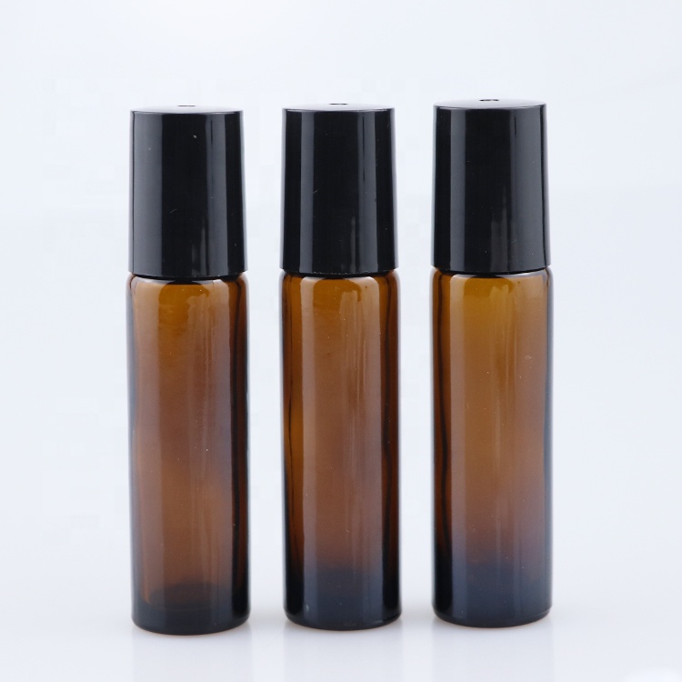 Clear blue amber glass roll on bottles 10ml Essential Oil Perfume Roller VialsWith Roller Ball