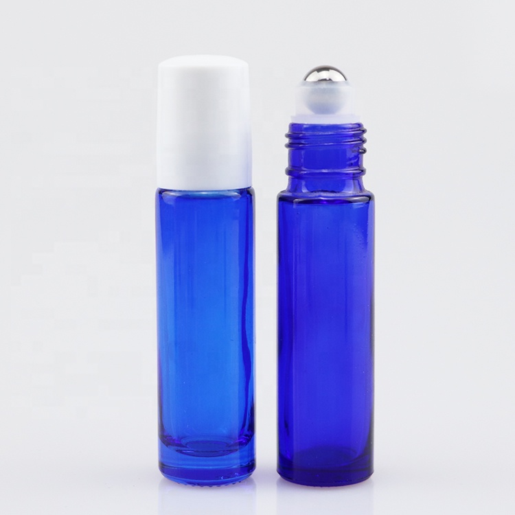 Clear blue amber glass roll on bottles 10ml Essential Oil Perfume Roller VialsWith Roller Ball