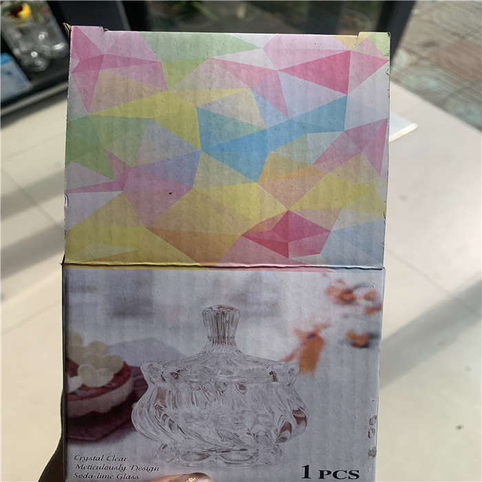 Clear candy sweet food glass jar with glass lid