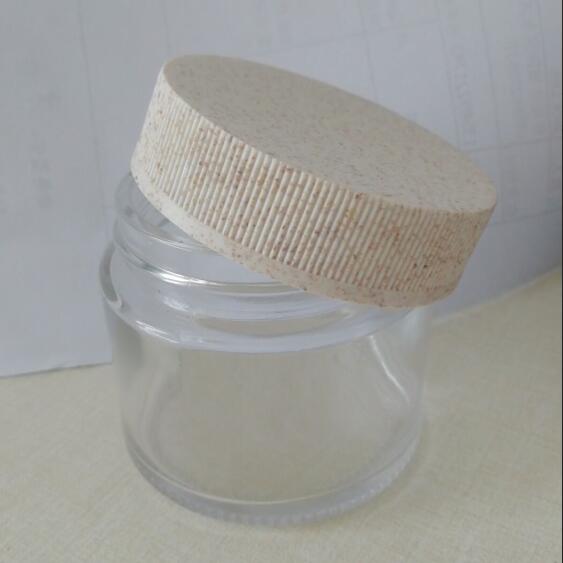 Clear child resistant clear glass jar with Environmental Child proof lid