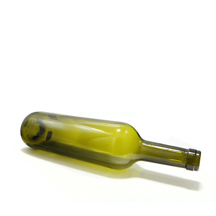 Clear color 750 ml round shape 300H cork Bordeaux Wine glass bottle CY-054