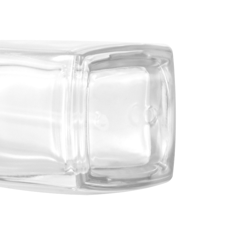 Clear cosmetic skincare glass lotion pump bottle and cream jar with gold screw top