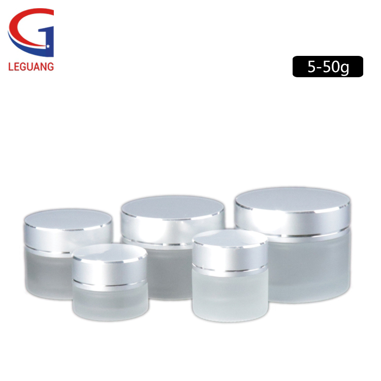 Clear crystal glass cream 50g jars 50ml cosmetic packaging bottle glass jars containers