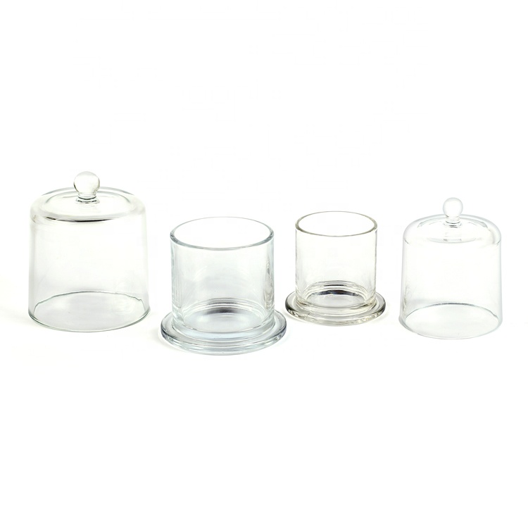 Clear dome candle jar dome shaped glass candle jar with lid