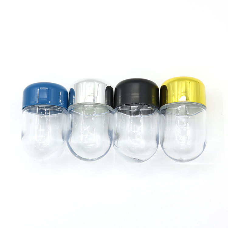 Clear elliptic 90ml cream wax oil glass jar with plastic childproof lid