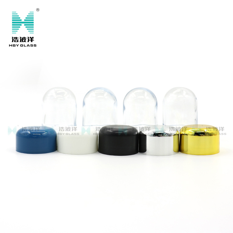 Clear elliptic 90ml cream wax oil glass jar with plastic childproof lid