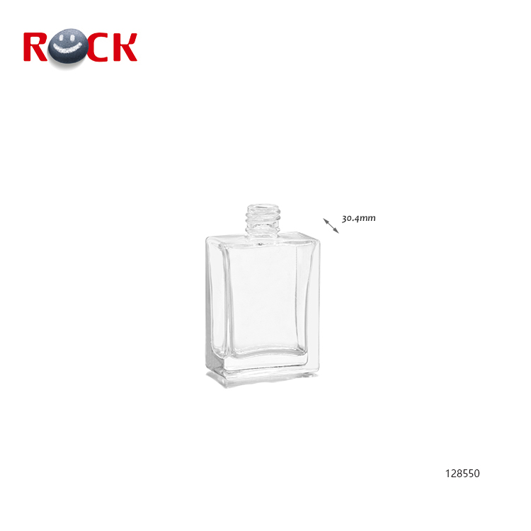 Clear empty 50ml square transparency glass essential oil bottle with dropper
