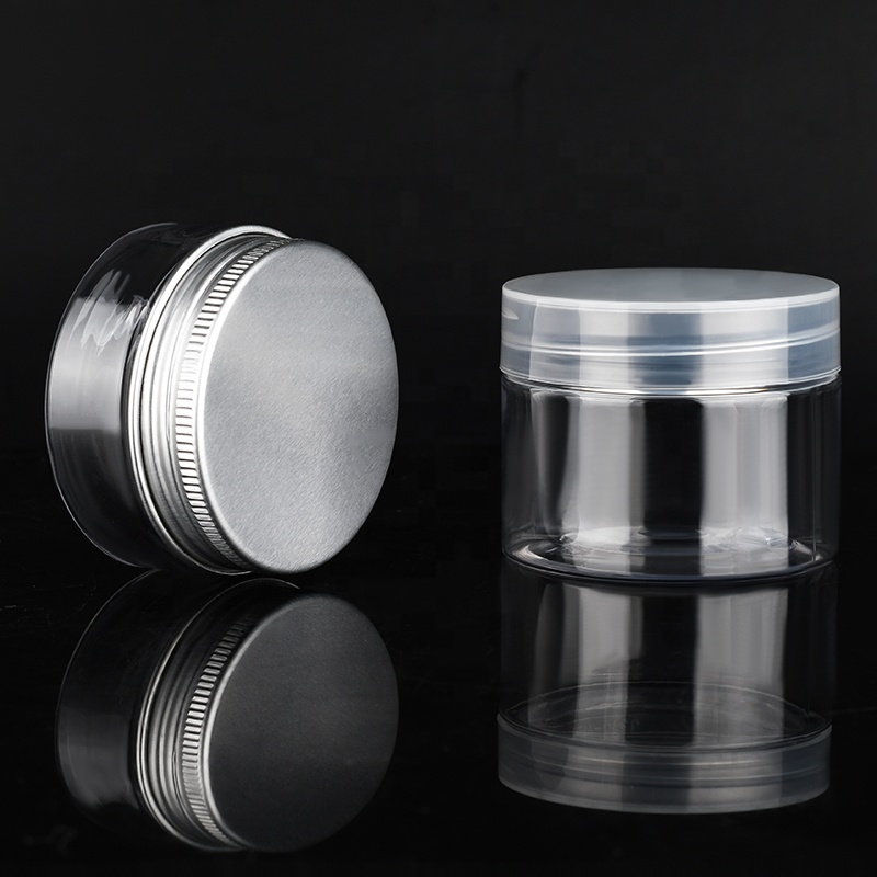 Clear empty jars for body scrubs Cosmetic Container Food Material 30g 40g 50g 60g 80g 100g 250g Clear PET Plastic cosmetic jar