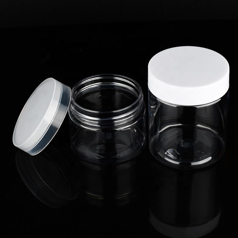 Clear empty jars for body scrubs Cosmetic Container Food Material 30g 40g 50g 60g 80g 100g 250g Clear PET Plastic cosmetic jar
